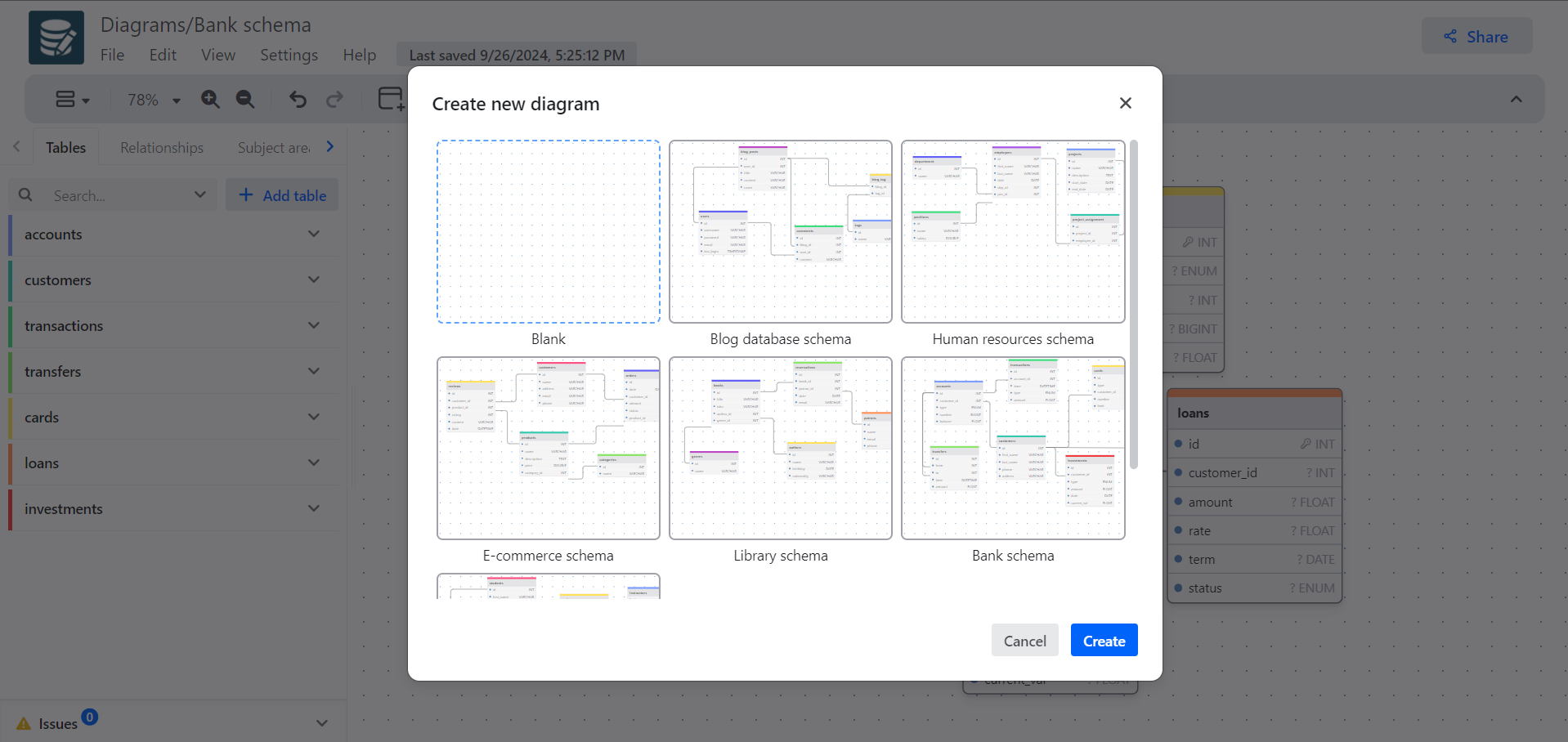 Create a blank diagram